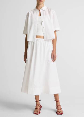SCALLOP DETAIL MIDI SKIRT